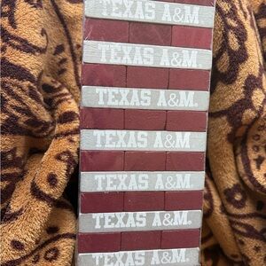 Texas A&M wooden game jenga like Block Set - Maroon and White